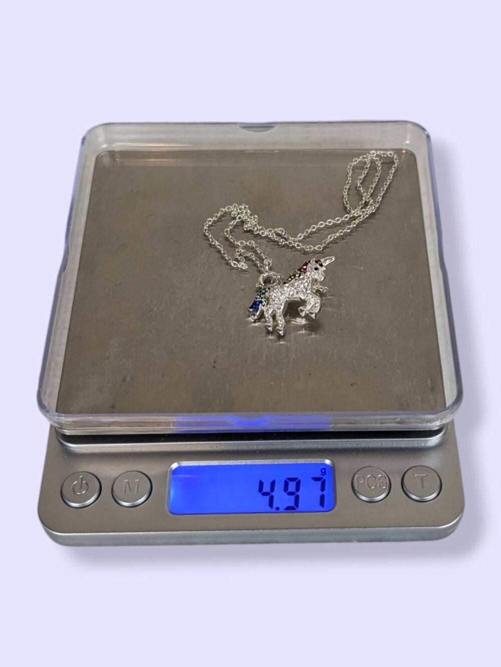 (2/$20) JCM Rhinestone Unicorn Pendant Necklace - Picture 6 of 6